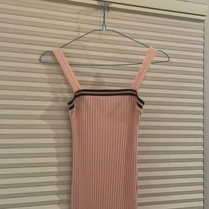 Silence + Noise Bodycon light pink dress ribbed